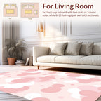 Soft Pink Cloudscape Pattern Rug