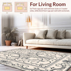 Vintage Scrollwork Floral Square Design Rug