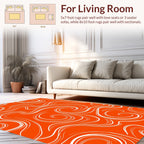 Orange Swirl Abstract Pattern Design Rug