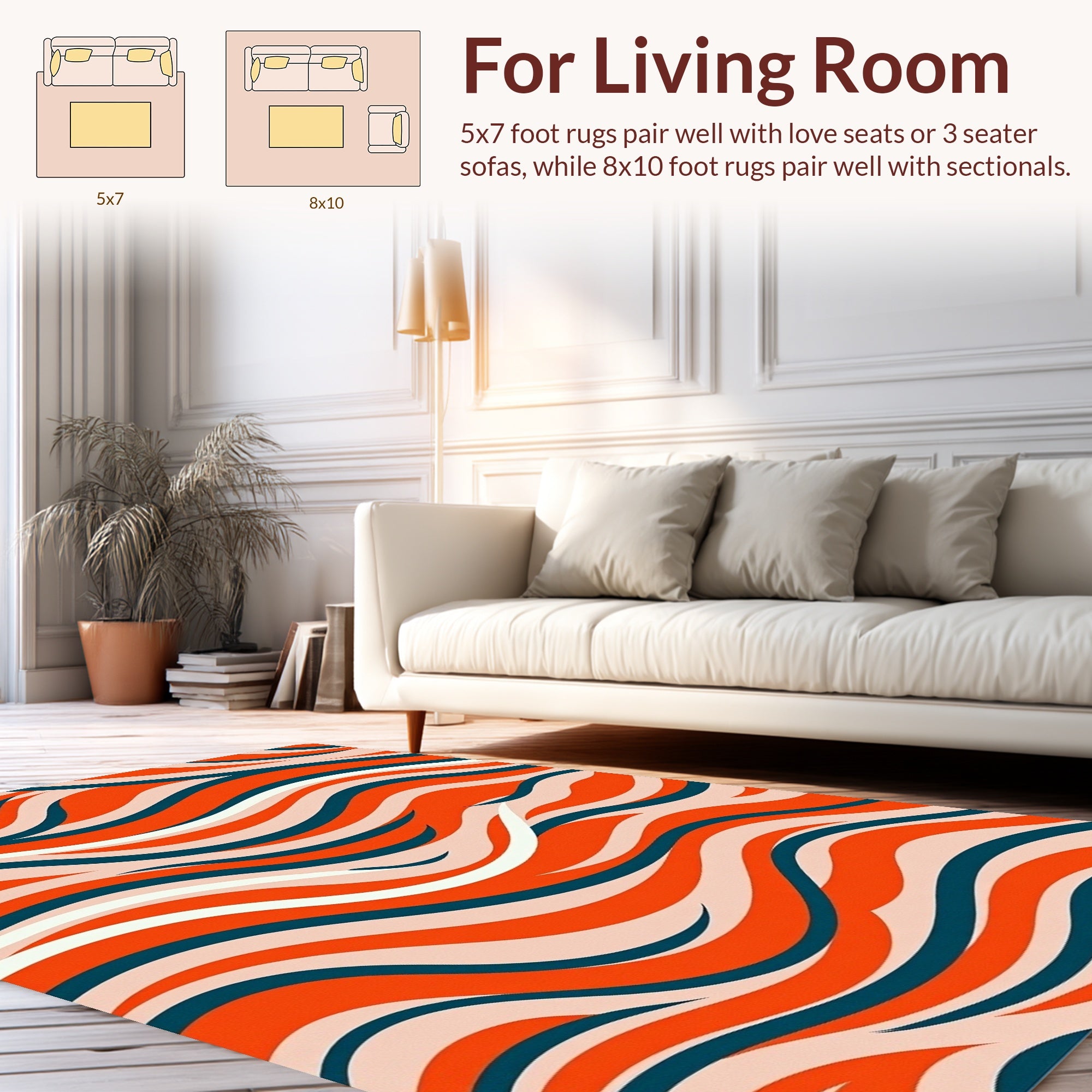 Vibrant Wave Pattern Rug