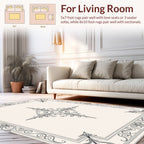Ornate Black White Scroll Pattern Rug