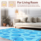 Blue Leafy Vine Pattern Rug