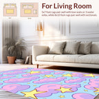 Whimsical Starry Sky Clouds Design Rug