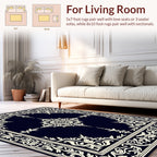 Dark Cream Ornate Floral Rectangular Rug