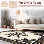 Classic Filigree Sunburst Border Design Rug