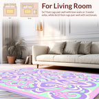 Pastel Floral Swirls Pattern Rug