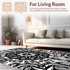 Bold Black White Mandala Design Rug