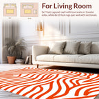 Bold Orange Wavy Line Pattern Rug