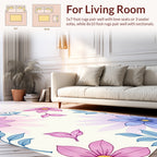 Whimsical Flower Leaf Pattern Rug