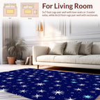 Whimsical Starburst Floral Night Sky Rug