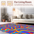 Vibrant Psychedelic Swirls Pattern Rug