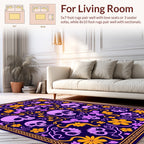 Skull Flower Floral Vine Design Rug
