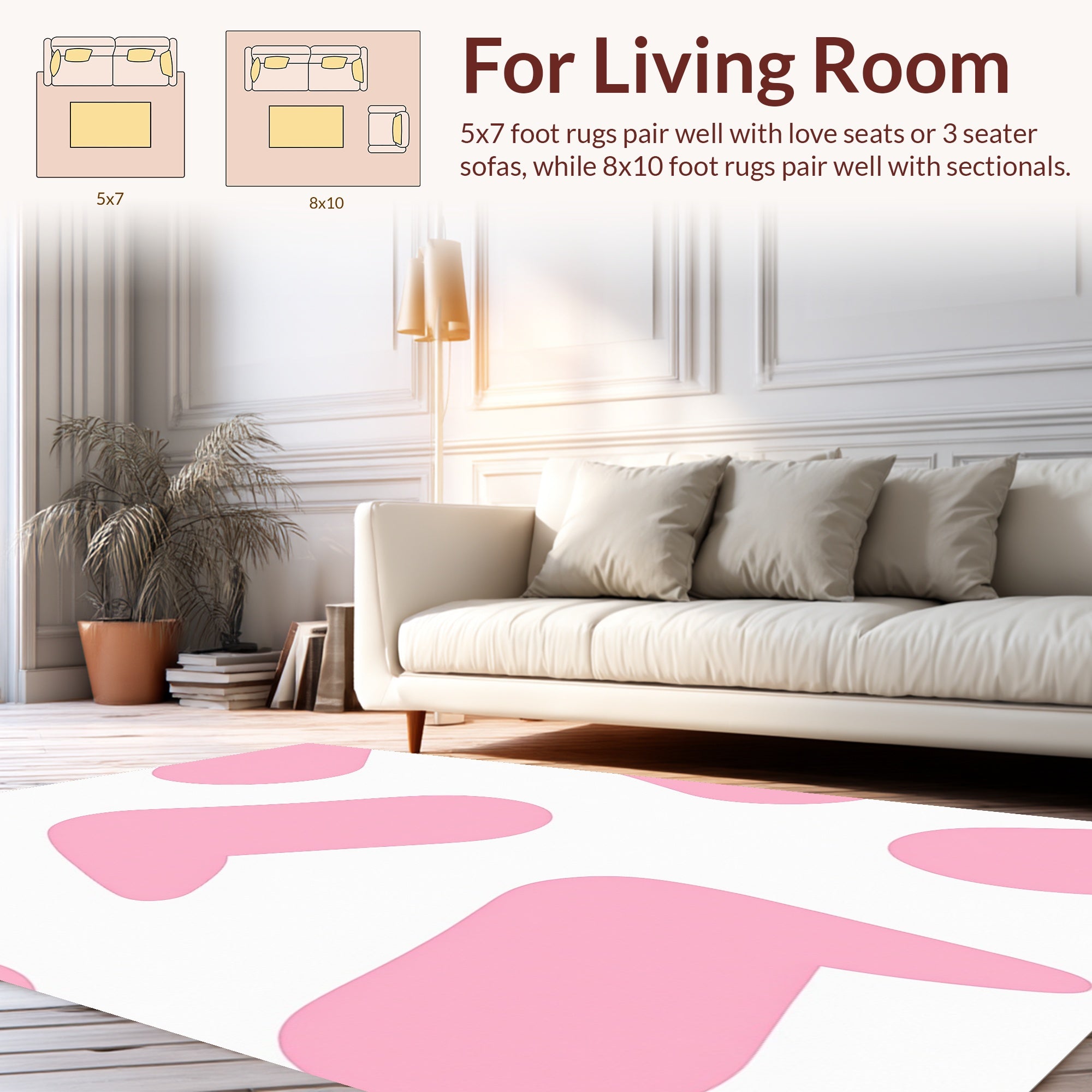 Pink Abstract Organic Shapes Rug