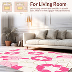 Modern Pink Geometric Star Burst Rug