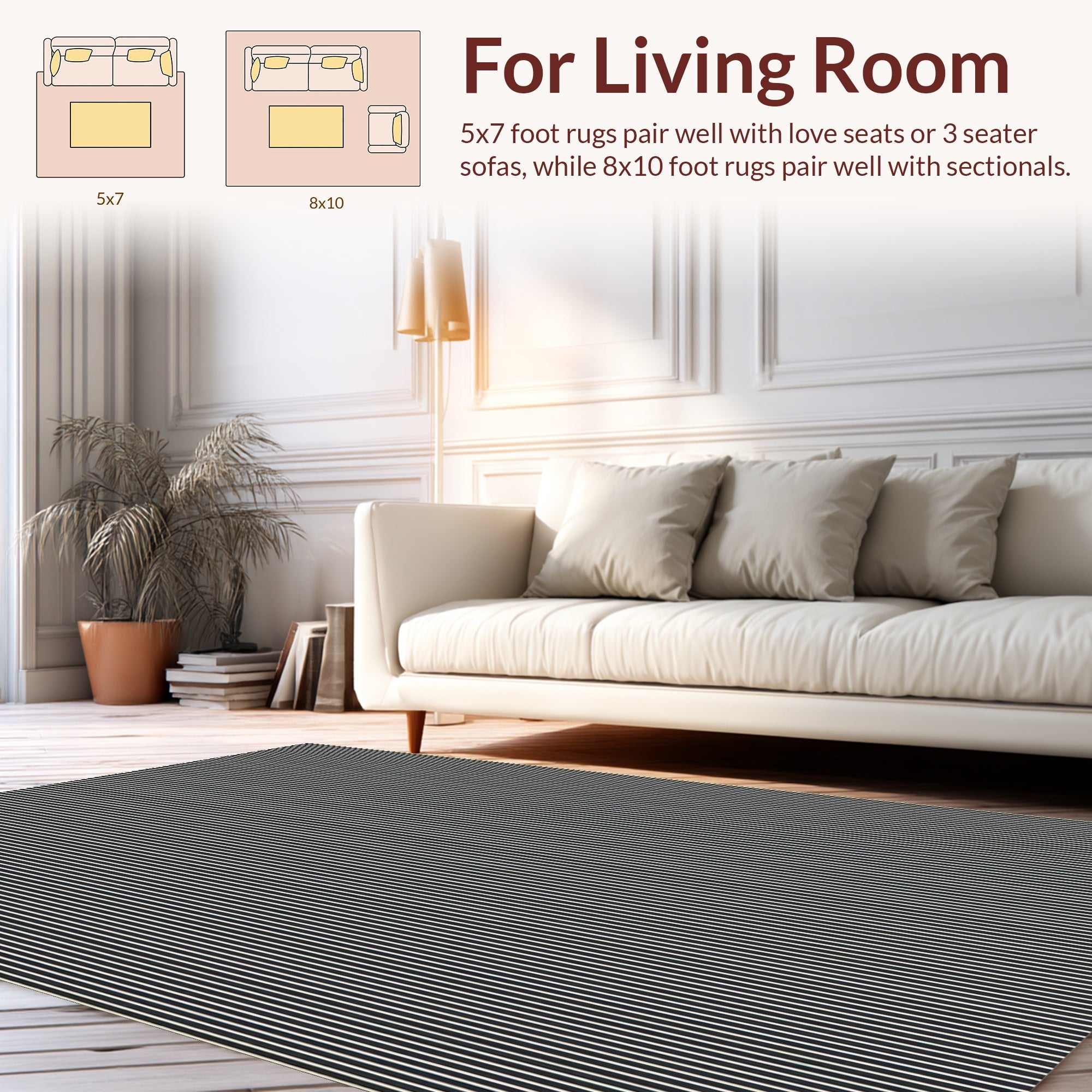 Classic Pinstripe Design Rug