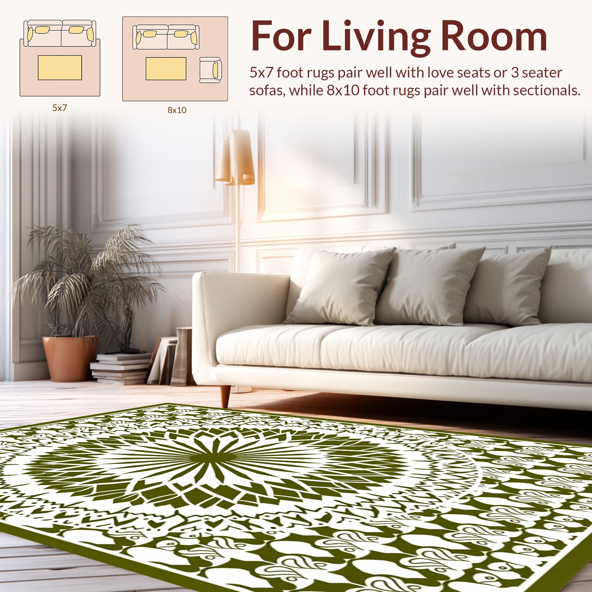 Intricate Radial Pattern Design Rug
