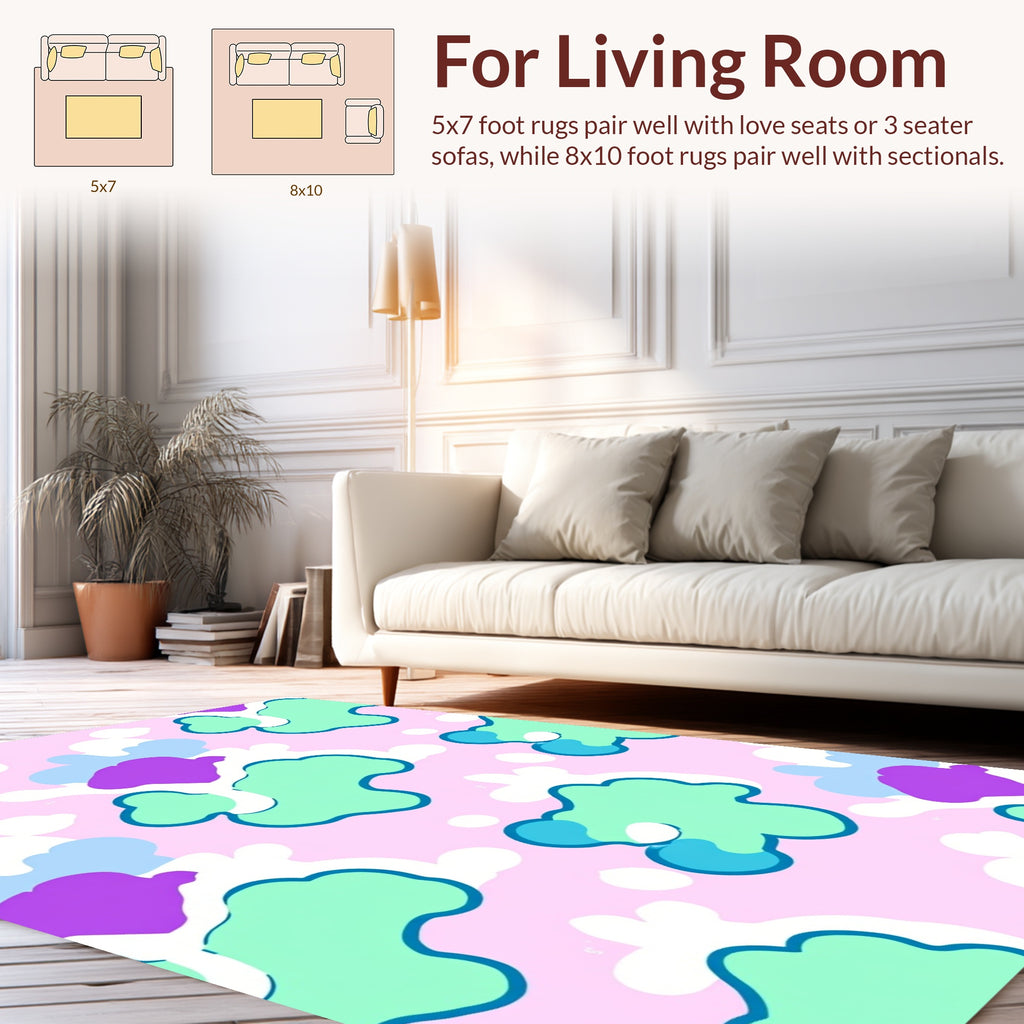 Pastel Abstract Blob Design Rug