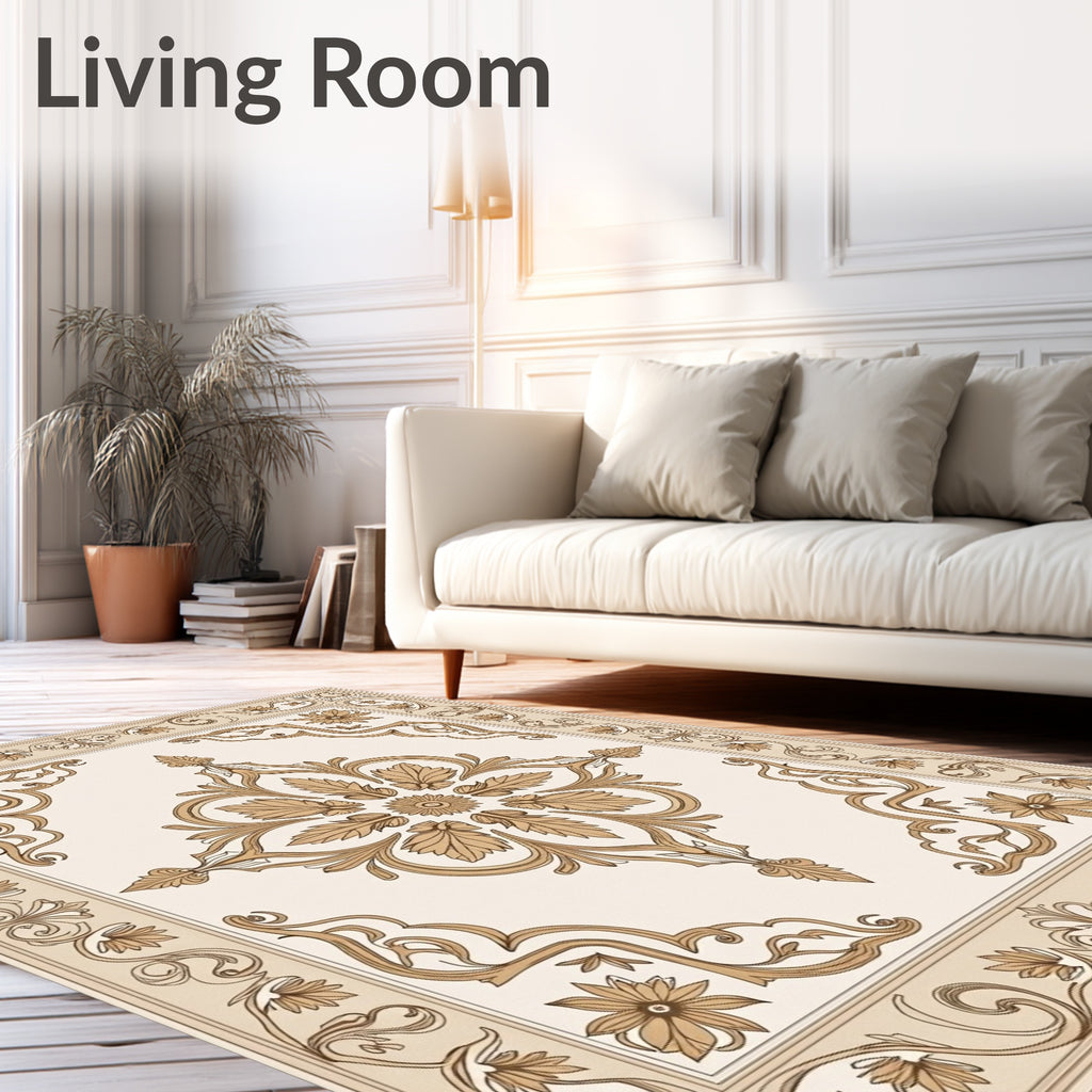 Classic Floral Scroll Pattern Rug