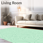Whimsical Swirl Soft Mint Design Rug