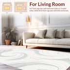 Abstract Swirls Gray and White Design Rug