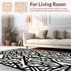 Bold Black Geometric Abstract Rug