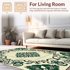 Dark Green floral Scrollwork Pattern Rug