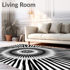 Radiating Starburst Geometric Stripe Rug