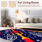 Space Rockets Stars Pattern Rug