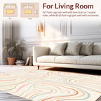 Pastel Swirls with Abstract Shapes Pattern Rug