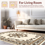Detailed Floral Inlay Pattern Rug