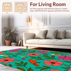 Vibrant Floral and Bird Motif Rug