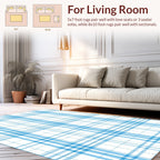Classic Blue Plaid Pattern Rug