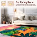 Cute Dinosaur Landscape Scene Rug