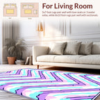 Chevron Pastel Swirl Design Rug