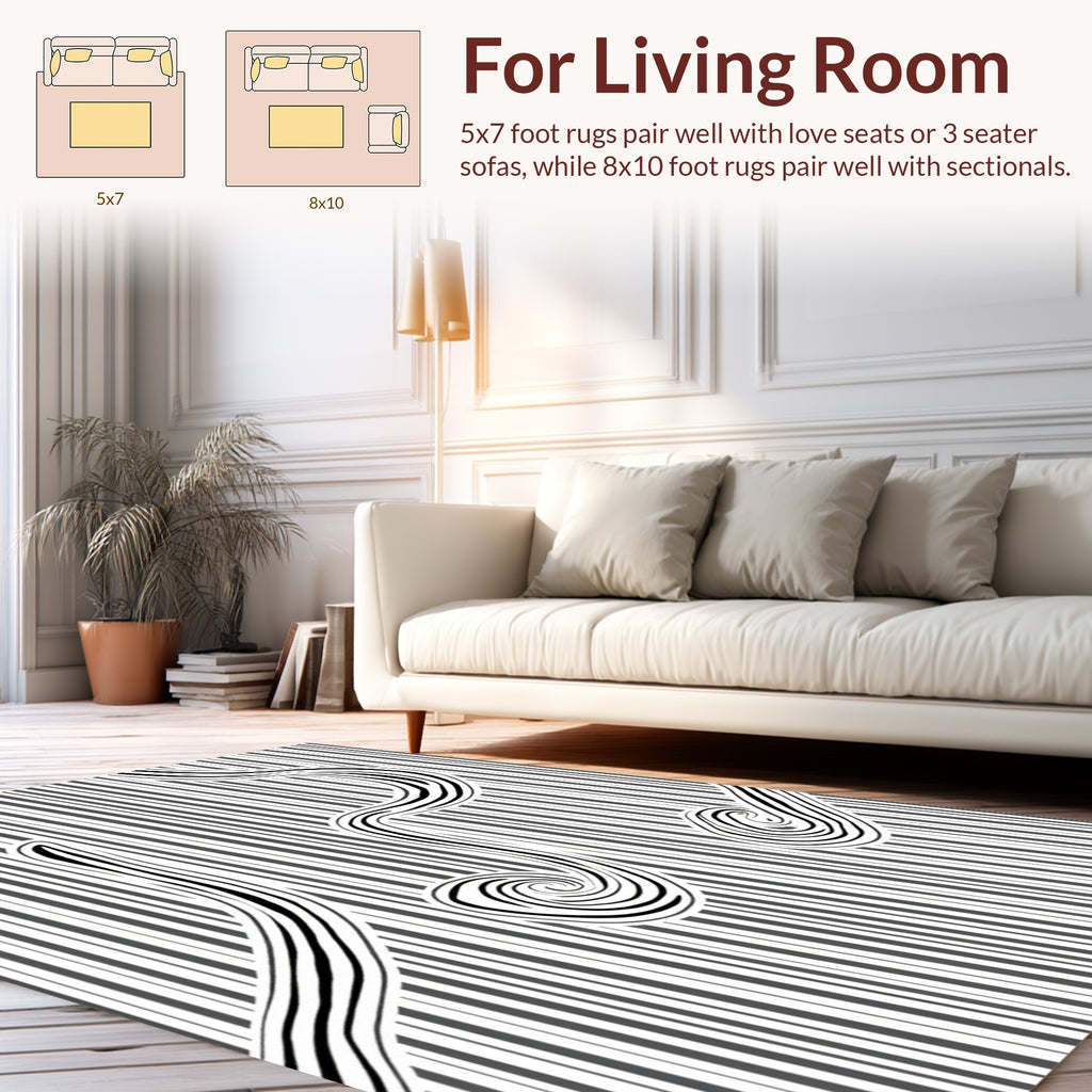 Striped Wave Pattern Design Rug