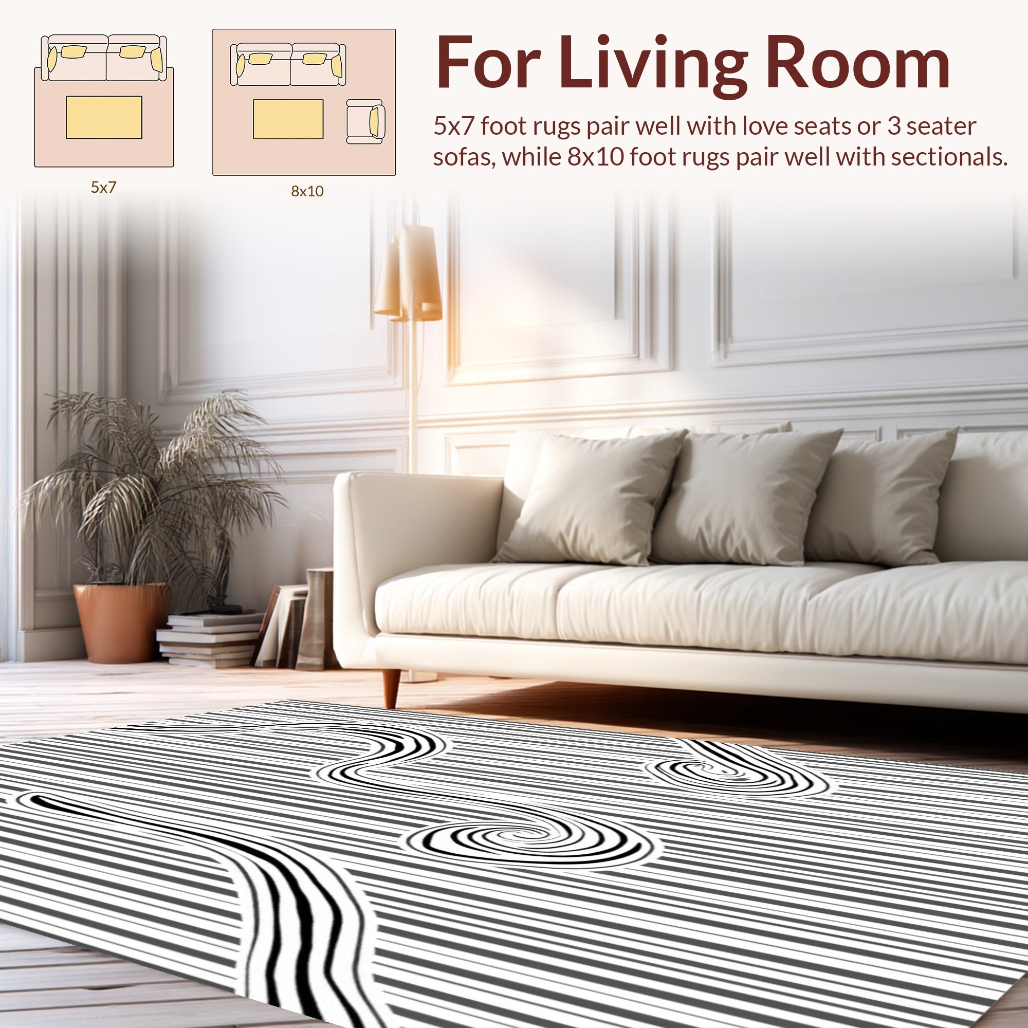 Striped Wave Pattern Design Rug