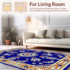 Bold Floral Medallion With Geometric Border Rug