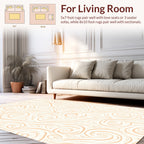 Abstract Swirl Cream Amber Rug