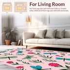 Dragonfly Flower Garden Pattern Rug