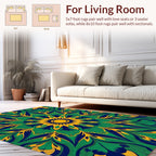 Radiant Geometric Floral Starburst Rug