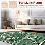 Green Floral Medallion Intricate Pattern Rug