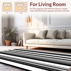 Bold Black White Stripe Pattern Rug