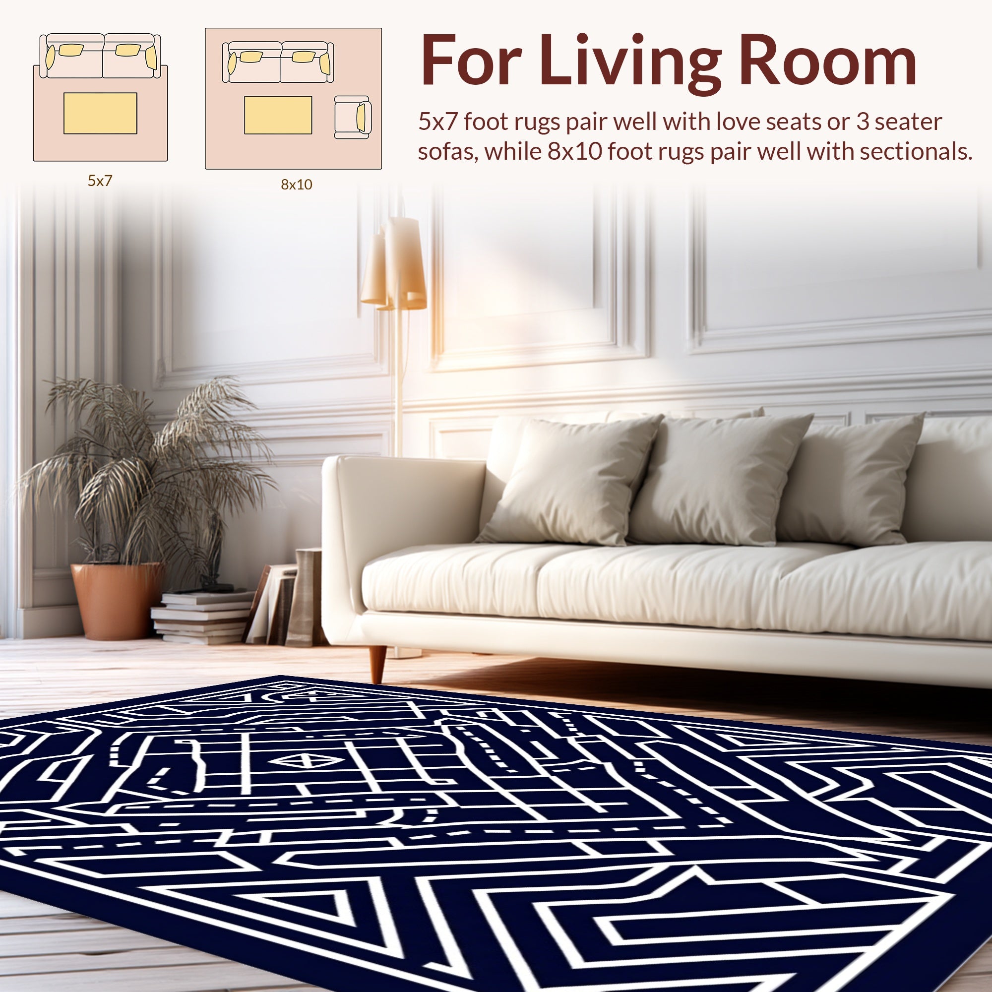 Bold Geometric Abstract Pattern Design Rug