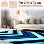 Chevron Pattern Blue Aqua Rug