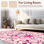 Fuchsia Floral Swirls Pattern Rug
