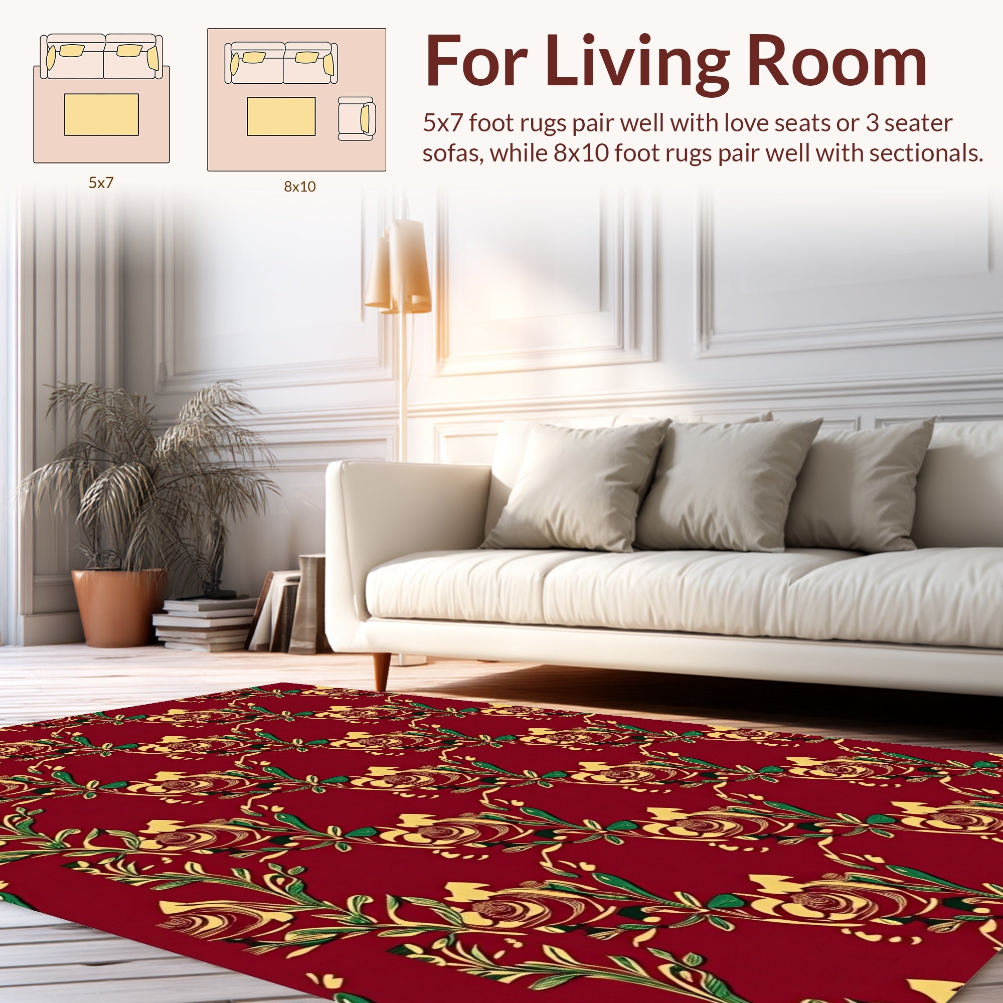 Classic Floral Vines Pattern Rug