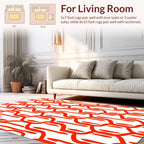Ornamental Red And White Pattern Rug
