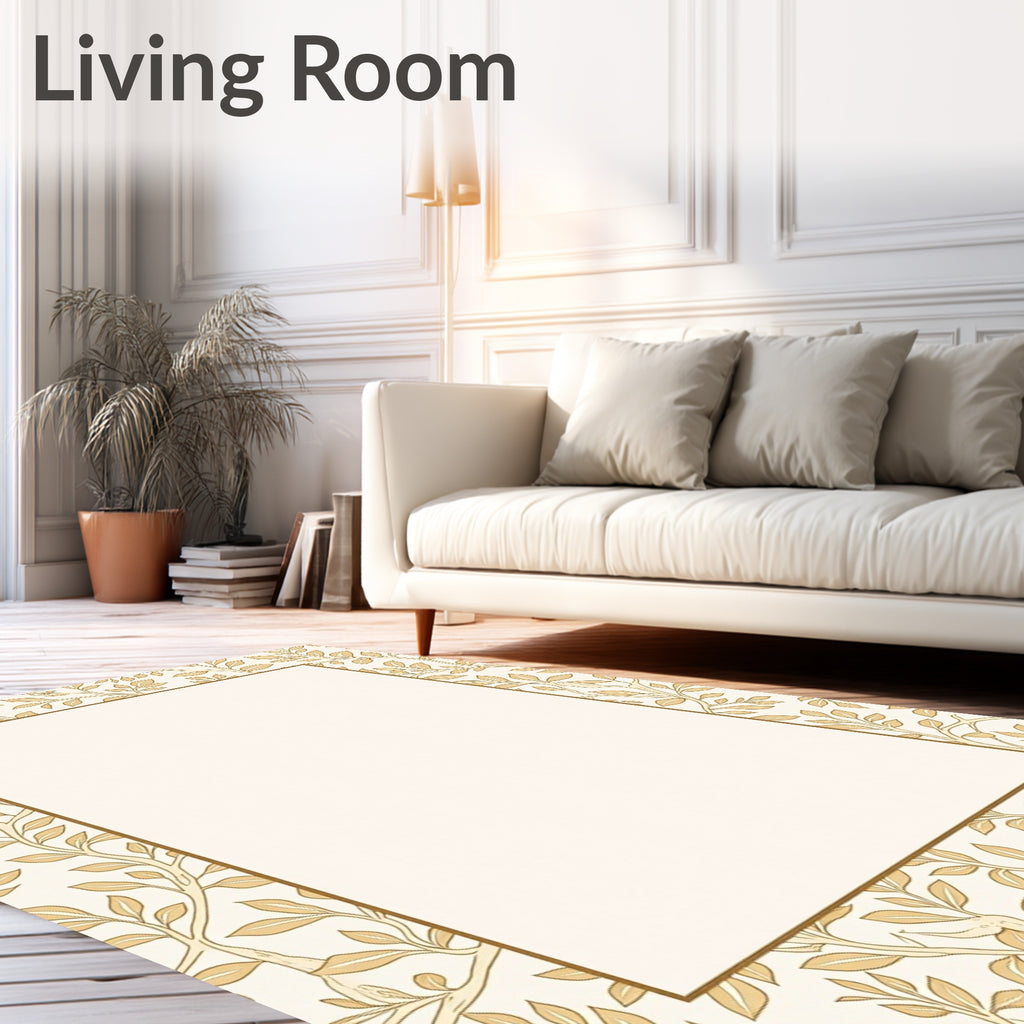 Vines Branches Floral Pattern Rug