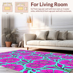 Bold Pink Floral Pattern Rug