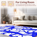 Abstract Blue Vein Pattern Rug